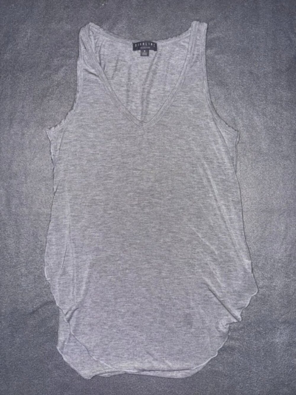 Highline Collective Tank Top Womens Medium Gray Sleeveless V‑Neck Rayon Spandex
